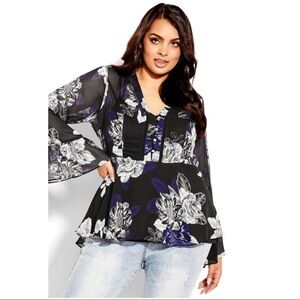 NWT CITY CHIC Floral Top Size 14